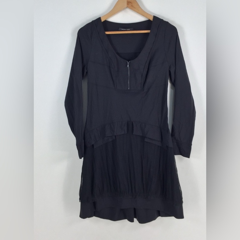 Lauren Vidal Black Long Sleeve Dress